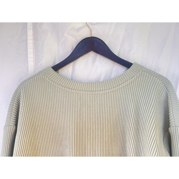 Abercrombie & Fitch Lounge Collection Sage Green Ribbed Henley Pullover Size S/M - Picture 6 of 8